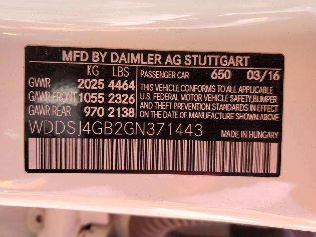 2016 MERCEDES-BENZ CLA 250 4M - WDDSJ4GB2GN371443