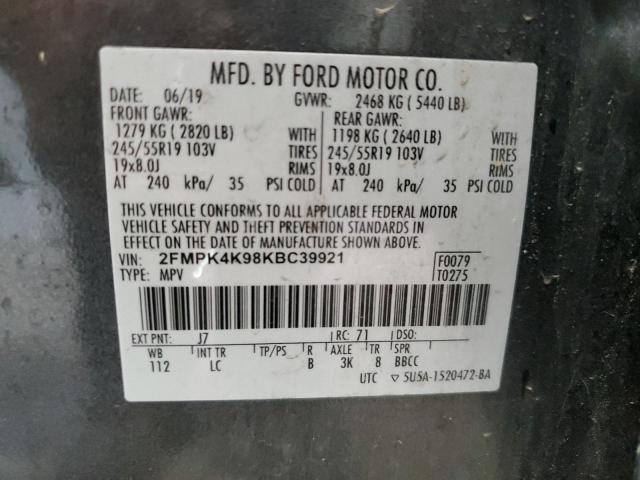 2019 FORD EDGE TITAN - 2FMPK4K98KBC39921