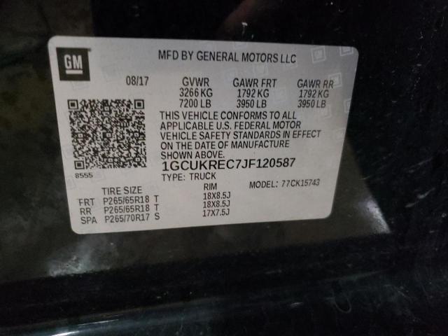 2018 CHEVROLET 1500 - 1GCUKREC7JF120587