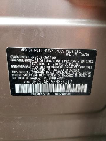 2015 SUBARU FORESTER 2 - JF2SJABC9FH834217