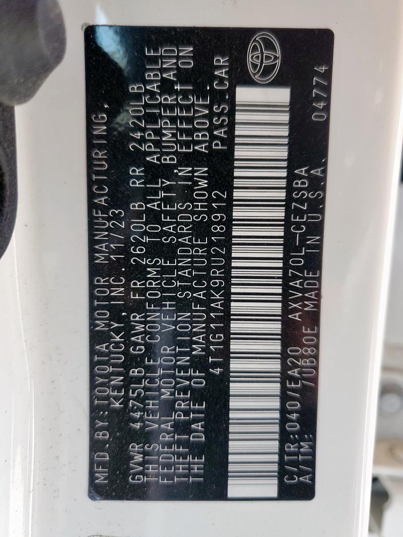 2024 TOYOTA CAMRY SE N 4T1G11AK9RU218912