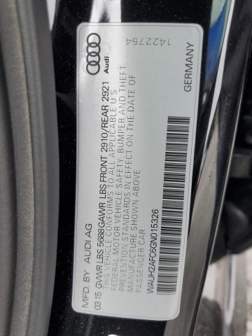 2016 AUDI S6 PRESTIG WAUH2AFC6GN015326