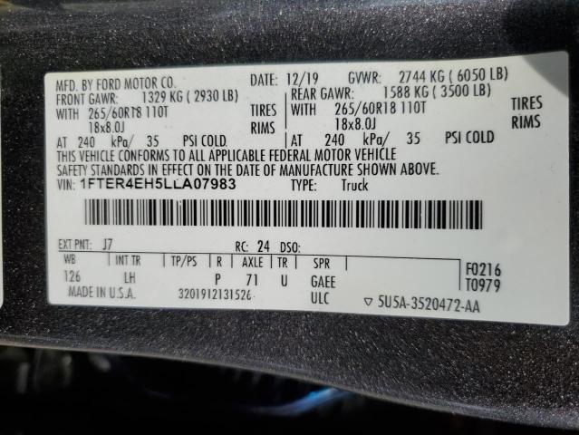 2020 FORD RANGER XL - 1FTER4EH5LLA07983