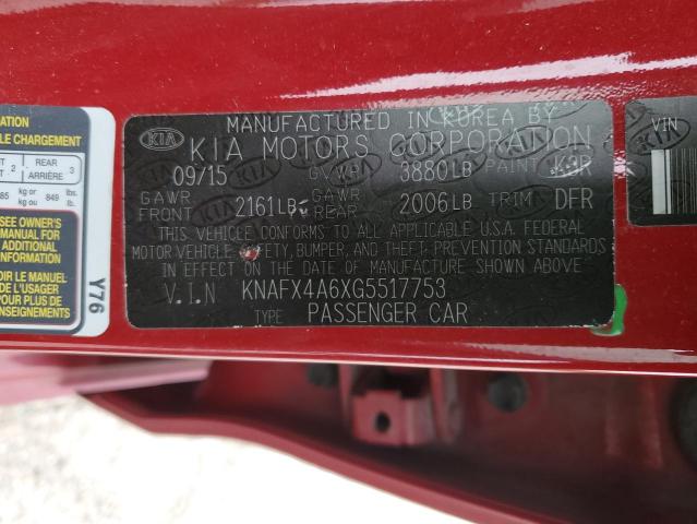 2016 KIA FORTE LX - KNAFX4A6XG5517753