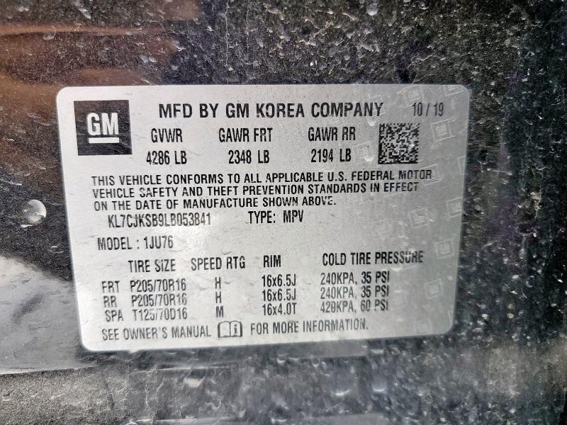 2020 CHEVROLET TRAX LS - KL7CJKSB9LB053841