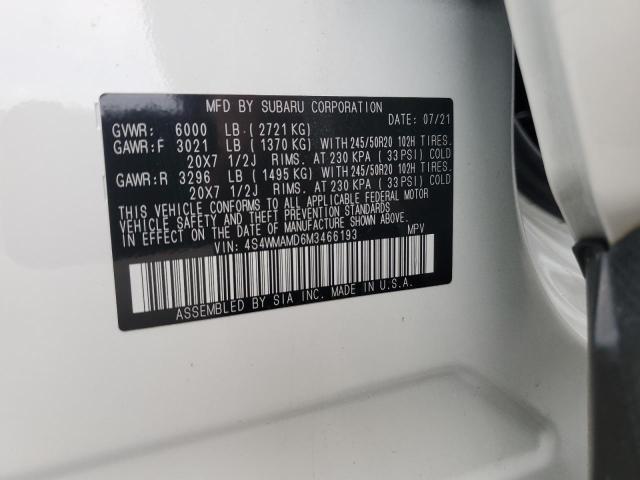2021 SUBARU ASCENT LIM - 4S4WMAMD6M3466193