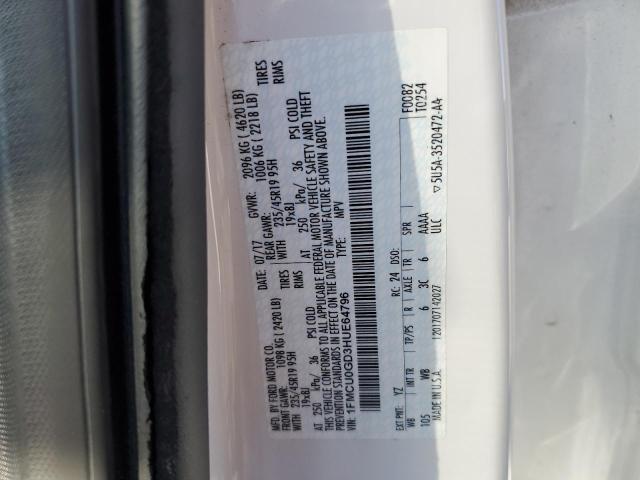 2017 FORD ESCAPE SE - 1FMCU0GD3HUE64796