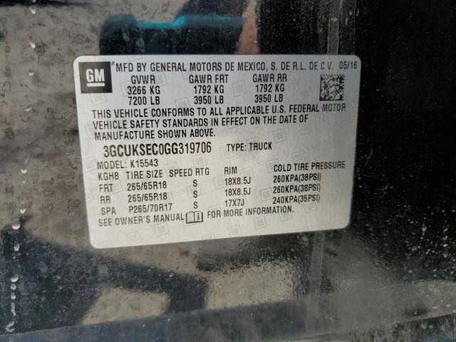 2016 CHEVROLET SILVERADO - 3GCUKSEC0GG319706