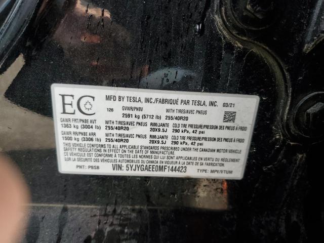 2021 TESLA MODEL Y - 5YJYGAEE0MF144423