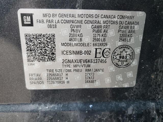 2019 CHEVROLET EQUINOX LT - 2GNAXUEV6K6137456