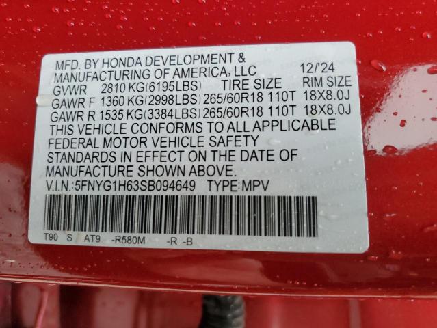 2025 HONDA PILOT TRAI 5FNYG1H63SB094649