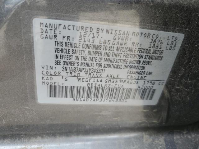 2018 NISSAN SENTRA S - 3N1AB7AP3JY243301