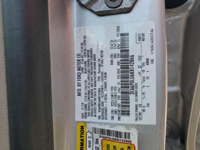 2019 FORD FUSION SE - 3FA6P0LU6KR142866