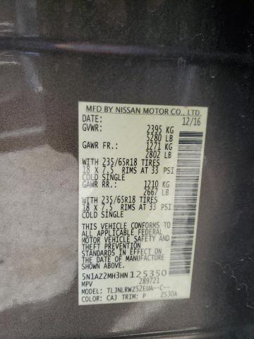 2017 NISSAN MURANO S - 5N1AZ2MH3HN125350