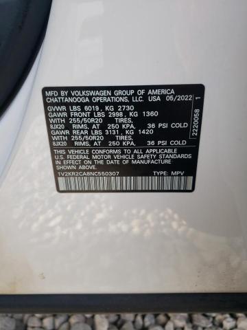 2022 VOLKSWAGEN ATLAS SE - 1V2KR2CA8NC550307