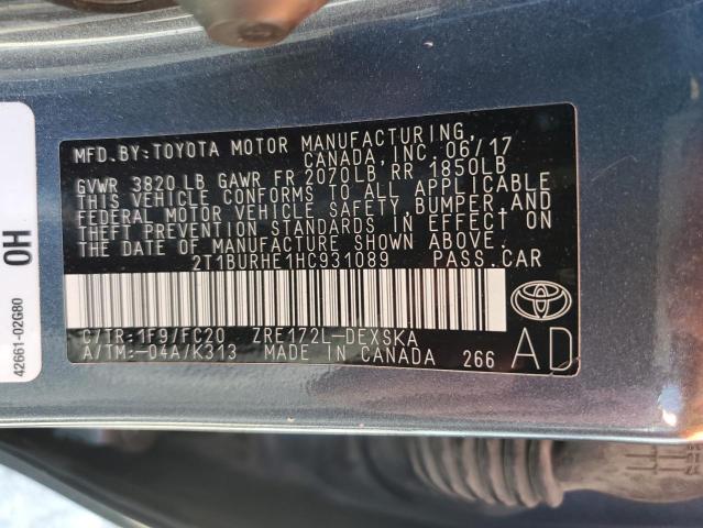 2017 TOYOTA COROLLA L - 2T1BURHE1HC931089