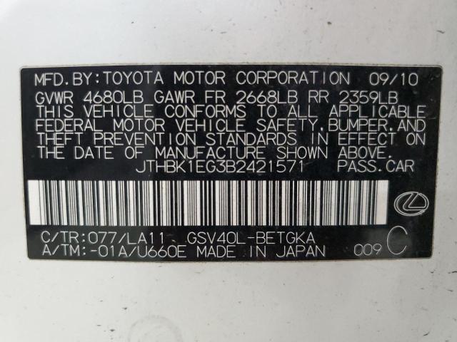 2011 LEXUS ES 350 - JTHBK1EG3B2421571