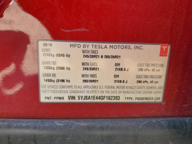 2016 TESLA MODEL S - 5YJSA1E44GF162393