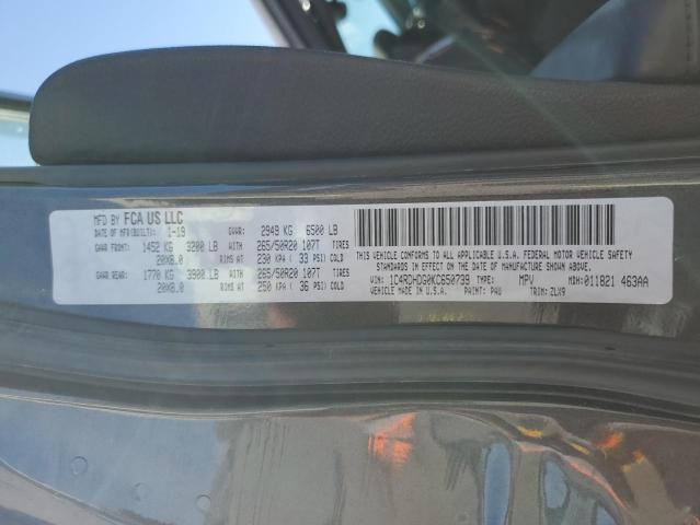 2019 DODGE DURANGO GT 1C4RDHDG0KC650739