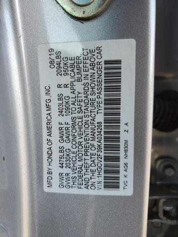 2019 HONDA ACCORD SPO - 1HGCV2F39KA034268