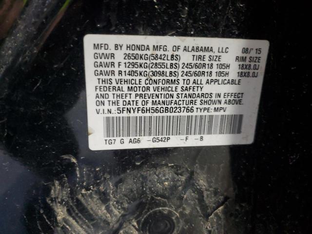 2016 HONDA PILOT EXL - 5FNYF6H56GB023766