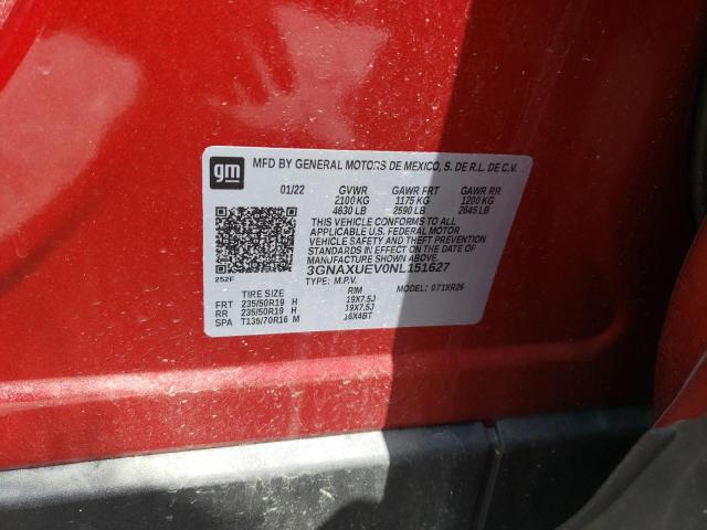 2022 CHEVROLET EQUINOX LT - 3GNAXUEV0NL151627