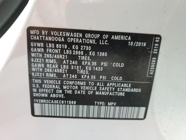 2019 VOLKSWAGEN ATLAS SEL - 1V2NR2CA3KC611569