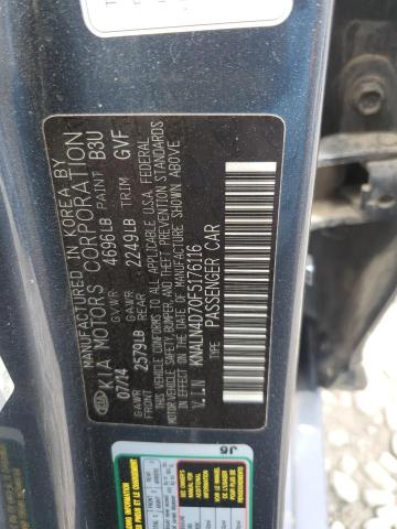 2015 KIA CADENZA PR - KNALN4D70F5176116