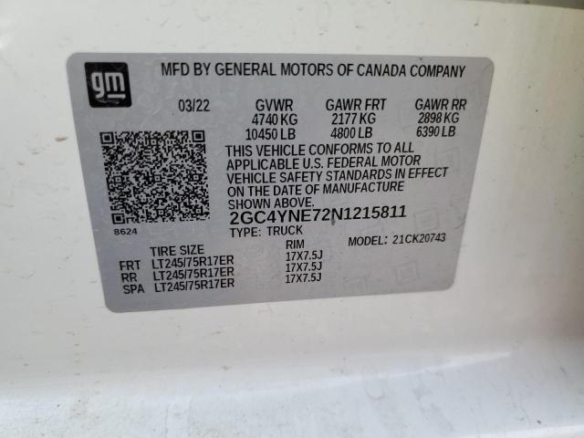 2022 CHEVROLET SILVERADO - 2GC4YNE72N1215811