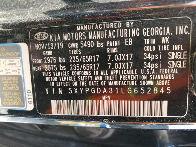 2020 KIA SORENTO L 5XYPGDA31LG652845