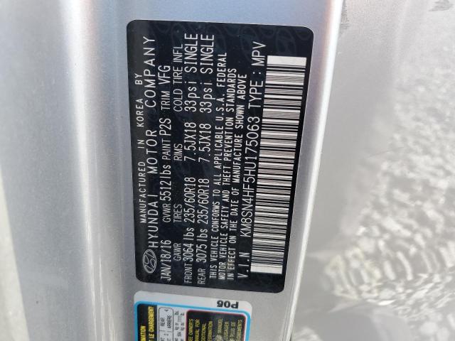 2017 HYUNDAI SANTA FE S - KM8SN4HF5HU175063