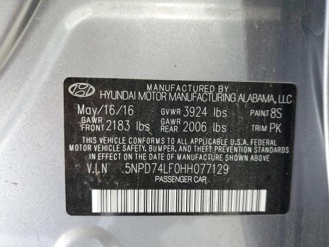 2017 HYUNDAI ELANTRA SE - 5NPD74LF0HH077129