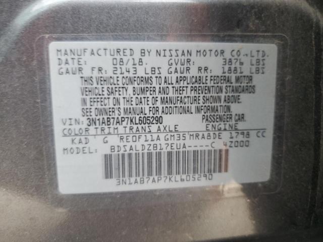 2019 NISSAN SENTRA S - 3N1AB7AP7KL605290