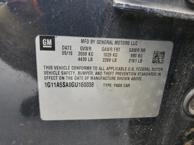 2016 CHEVROLET MALIBU LIM 1G11A5SA0GU160038