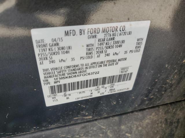 2015 FORD EXPLORER X - 1FM5K8D8XFGC63722
