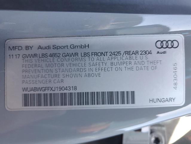 2018 AUDI RS3 - WUABWGFFXJ1904318