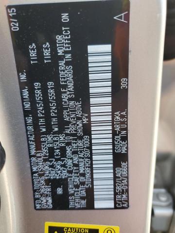 2015 TOYOTA HIGHLANDER - 5TDYKRFH2FS071009