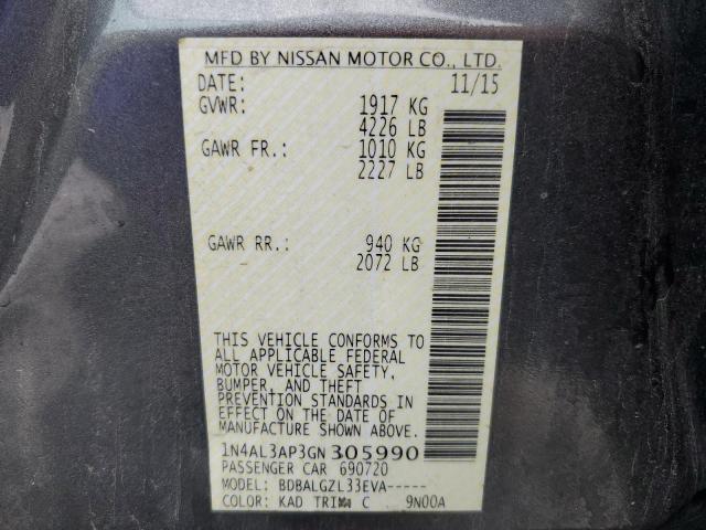 2016 NISSAN ALTIMA 2.5 - 1N4AL3AP3GN305990