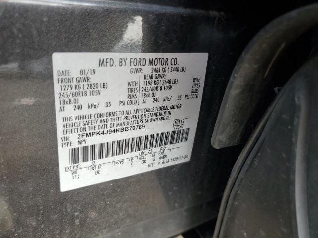 2019 FORD EDGE SEL - 2FMPK4J94KBB70789