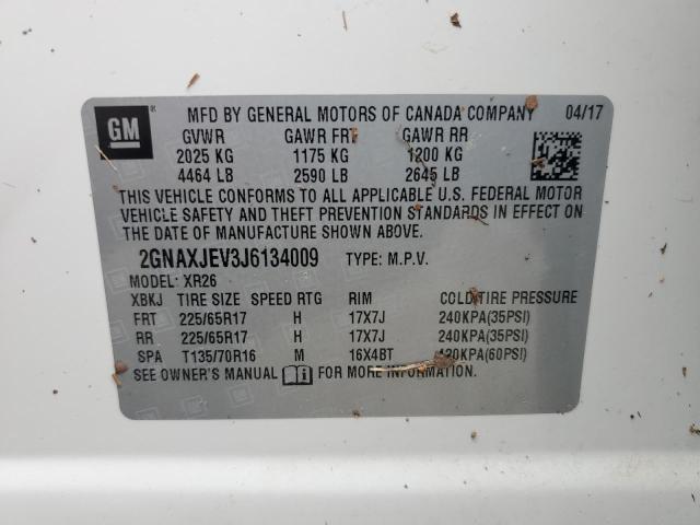 2018 CHEVROLET EQUINOX LT - 2GNAXJEV3J6134009