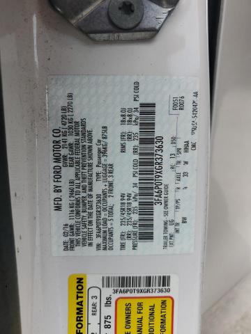2016 FORD FUSION SE - 3FA6P0T9XGR373630