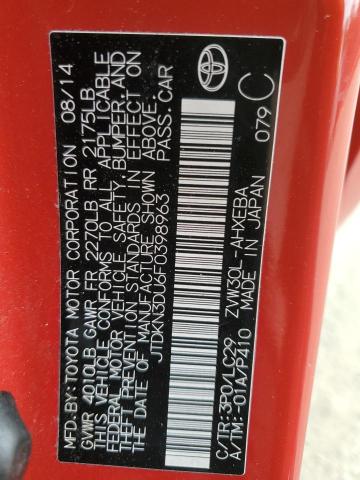 2015 TOYOTA PRIUS - JTDKN3DU6F0398963