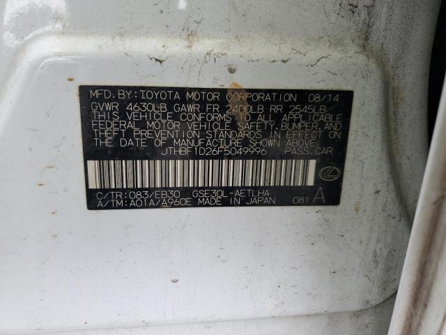 2015 LEXUS IS 250 JTHBF1D26F5049996