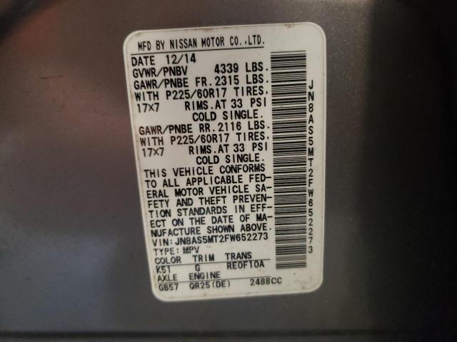 2015 NISSAN ROGUE SELE - JN8AS5MT2FW652273