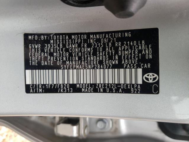 2022 TOYOTA COROLLA LE - 5YFEPMAE5NP284077