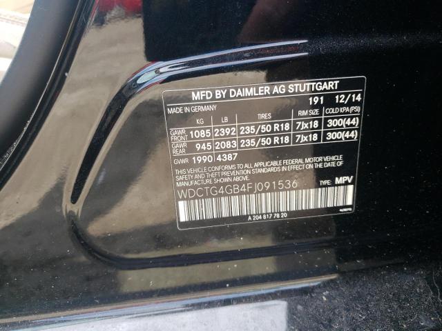 2015 MERCEDES-BENZ GLA 250 4M WDCTG4GB4FJ091536
