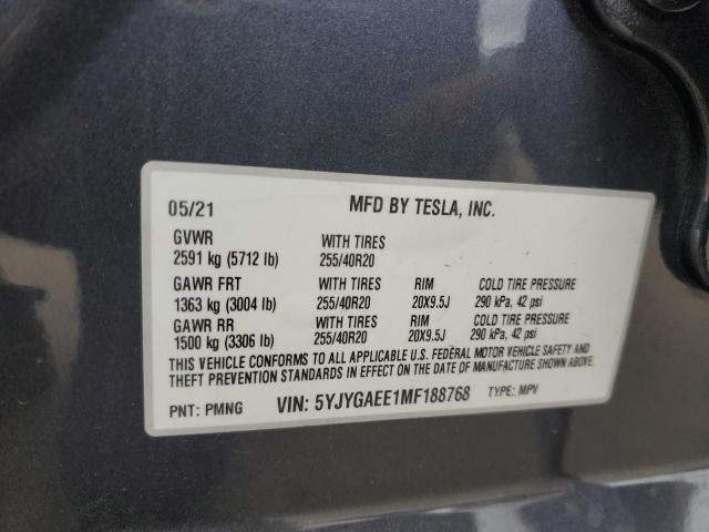 2021 TESLA MODEL Y - 5YJYGAEE1MF188768