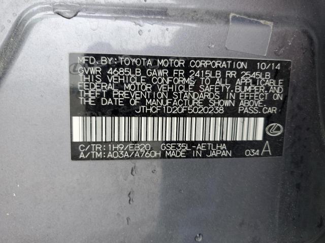 2015 LEXUS IS 250 - JTHCF1D20F5020238
