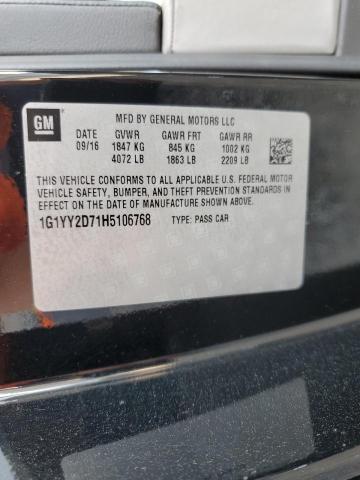 2017 CHEVROLET CORVETTE G - 1G1YY2D71H5106768