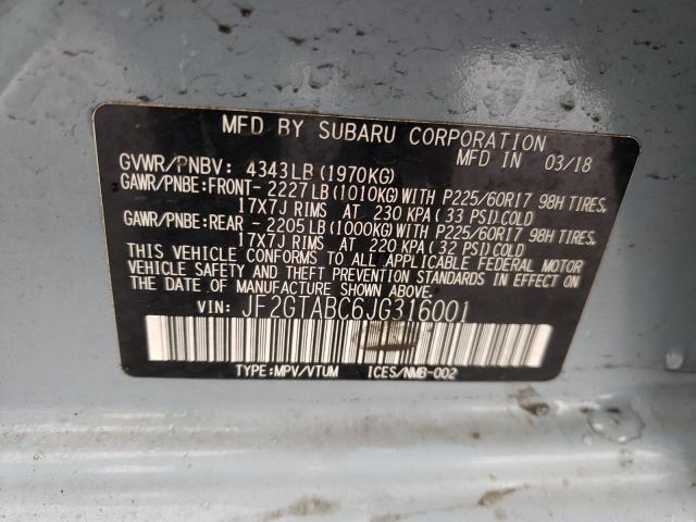 2018 SUBARU CROSSTREK JF2GTABC6JG316001